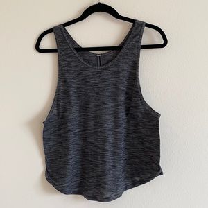 Lululemon reflective crop heathered grey tank top